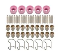 50-Piece Plasma Cutter Consumables Kit for AG-60, SG-55 & WSD-60 Torches - Nozzles, Electrodes, Wire Guides & Protective Shields, Metal Construction, Compatible with SILATU STC550P/650P/750P