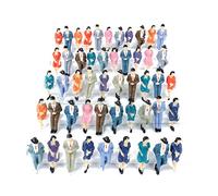 50 Pieces 1:32 Scale Sitting Plastic Figures, Mixed Miniture Male & Female People Human People Figures Architectural Model Decorative
