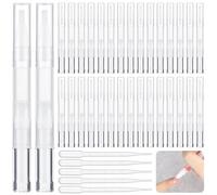 50 Pieces 3 ML Empty Cuticle Oil Pens, Transparent Twist Pens with Brush Tips, Empty Nail Oil Pens, Cosmetic Lip Gloss Containers, Eyelash Growth Liquid Tubes, with 5 Droppers