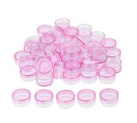 50 Pieces 3g Plastic Pot Jars Lotion Cream Sample Empty Container Pink