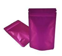 50 Pieces 5.5x7.87 inch(Inside Size 4.7x5.1 inch) Stand-Up Resealable Heat Seal Bags 3.55mil Thick Frosted Pink Foil Sealed Bags for Zip Packaging Lock Food Storage Pouch