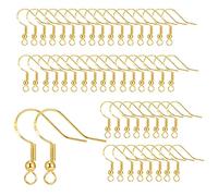 50 Pieces 925 Earring Hooks,Hypoallergenic,with Spring Ball,Ear Wires Fish Hook Earring,Fine Texture Skin-Friendly,Jewelry Making Supplies for DIY for Gifts (Gold)