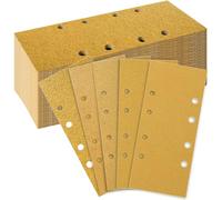 50 Pieces 93x230mm Sandpaper 8 Hole, Enhanced Grinding Performance Sanding Sheets, Grits 40/60/80/120/240 Hook and Loop Rectangular Sander Paper Set for Bosch Electric Sander Polishing, Rust Removal