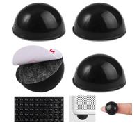 50 Pieces Adhesive Silicone Tears, 18 x 10 mm Semi-spherical Silicone Bumpers, Hemisphere, for Cupboard Door, Speaker, Kitchen Door, Bathroom, Office, Noise Absorbers, Black