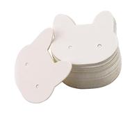50-Pieces Animal Head Earring Cards Paper Earring Display Cards 3.5x3.5cm Ear Studs Holder Handmade Jewelry Accessories Jewelry Presentation Card