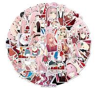 50 Pieces Anime Darling in the Fanxx Stickers Zero Two Waterproof PVC Laptop Luggage Phone Car Skateboard DIY Kids Sticker Toy