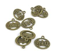 50 Pieces Antique Bronze Tone Jewelry Charms 856819 Music Symbol Note Craft Art Making Crafting Beading