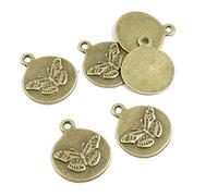 50 Pieces Antique Bronze Tone Jewelry Charms M07915 Butterfly Signs Craft Art Making Crafting Beading