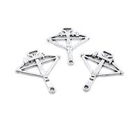 50 Pieces Antique Silver Tone Jewellery Charms Craft Art Making Crafting Beading Supplies ZV7N8X Crossbow