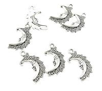 50 Pieces Antique Silver Tone Jewellery Charms Crafts Arts Making Beading H5YE9M Man In The Moon Face