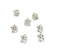 50 Pieces Antique Silver Tone Jewelry Charms O7IJ2F Number Numeral 18 Tag Craft Art Making Crafting Beading