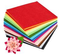 50 Pieces Assorted Color Square Felt Sheets for Patchwork Sewing DIY Art Craft Projects 1mm Thick 8" x 8" (20cm x 20cm)