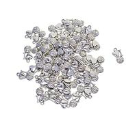 50 Pieces Beaded Tibetan Silvery Love Shape Charms Pendant Jewelry Findings Making