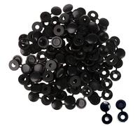 50 Pieces Black Plastic Hinged Screw Cover Caps, Folding Snap Caps, Black Hinged Screw Cup and Cover with Hole Diameter Fit for Screw Protection and Covering