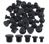 50 Pieces Black Rubber Stopper,5 Sizes Silicone Hole Plugs Black Round Rubber Waterproof Buttonhole End Covers Soft Flexible Stopper Suitable For Holes With 4-9.5mm Inner Diameter Bottle Tubes