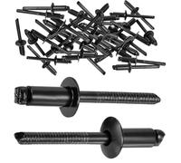 50 Pieces Blind Rivets 304 Stainless Steel, 5mm Dome Head Pop Rivets, Open End Black Rivets for Metal, Plastic, Wood, DIY, Automobiles, Elevators, Furniture, Marine(5X13mm)