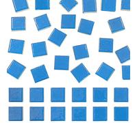 50 Pieces Blue Mosaic Tiles for Crafts 1" Ceramic Tiles Assorted Colors Square Ceramic Mosaic Project Supplies for Photo Frame Mosaic Stepping Stones Bath Old Pool Furniture Decor