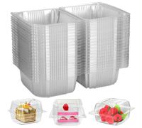 50 Pieces Cake Slice Boxes Individual, Cake Boxes for Cake Portions, 5.3 Inch Individual Cupcake Boxes for Muffin, Salad,...