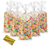 50 Pieces Christmas Clear Cellophane Treat Bags Snowflake Storage Bags with Twist Ties for Bakery, Cookies, Candies,Dessert,Snacks, Christmas Party Favor5.9 x 9.8 x 2.36 Inch