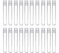 50 Pieces Clear Plastic Test Tubes 12 by 75 mm with Push Caps, 5 ml