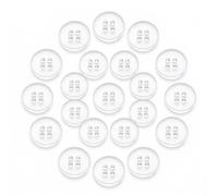 50 Pieces Clear Resin Buttons Diameter 15mm - Flat Round 4 Hole (2mm Hole Size), 2.0mm Thick - High Quality Buttons for Sewing, Crafts, DIY, Clothing & Crafts, Durable