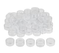 50 Pieces Cosmetic Jars with Lids Clear Plastic Container Travelling Storage Organizer for Makeup Lotions Creams Nail Accessories Jewelry Compact and - Clear
