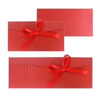 50 Pieces Crimson Envelopes with Bow Tie Closure, Paper Greeting Card Holders for Invitations Mail Postcard Bills Wedding Party Favors Business Cards, 8.66 x 4.33 Inches