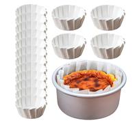 50 Pieces Cupcake Cases, Cake Tin Liners 4 Inch Round, Non Stick Reusable Baking Muffin Liners, Greaseproof Paper Cases, for Air Fryer Cooking Kitchen Home Bakery