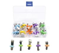50 Pieces Dental Sectional Matrix Bands with Positioning Wedges for Dental Restorations, 0.05mm Thickness, Assorted Shapes and Colors, Double-Side Soft Metal Contoured Matrices System for Adults Kids