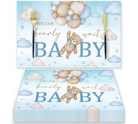 50 Pieces Disposable Paper Placemats for Blue Bear Baby Shower, 11"x17"