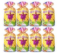 50 Pieces Easter Drawstring Gift Bags Plastic Easter Treat Bags Easter Wrapping Bag Inspiring He is Risen Sign Treat Candy Bags Easter Cookie Bags Goody Bags for Easter Theme Bible School Party Favor