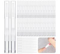 50 Pieces Empty Cuticle Oil Pens, 3 ML Transparent Twist Pens with Brush Tips and 10 Droppers, Empty Nail Oil Pens, Lip Gloss Containers, Eyelash Liquid Tubes