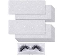 50 Pieces Eyelashes Box Internal Glitter Background Paper Rectangle Glitter Cardstock for False Eyelashes Storage Box Lashes Case Holder Makeup Cosmetic Container, No Eyelashes Box