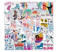 50 Pieces Figure Skating Stickers for Water Bottle|Vinyl Waterproof Sticker Laptop Skateboard Phone Car Decals for Teens Adults Party Favors Supplies Decor (Ice Skating Decals)
