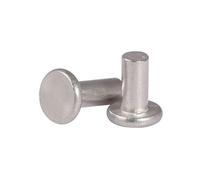 50 Pieces Flat Head Solid Rivets, M6 Aluminum Round Solid Rivets for DIY, Furniture, Plastic, Wood, Glass, Rubber(M6X40mm)