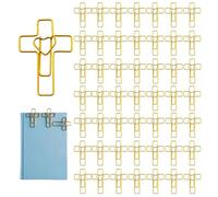 50 Pieces Gold Heart Paper Clips Crossed Paper Clips Bookmark