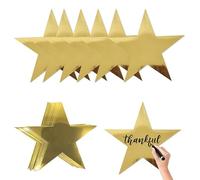 50 Pieces Golden Five-Pointed Stars, Paper Star Decorations, Five-Pointed Star Cardboard Silhouettes, Party Props, Suitable for Birthday Parties, Paper Cutting, Diy, Gift Packaging