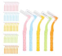 50 pieces interdental brushes, 5 colour dental brushes for interdental | Toothbrush spaces, 0.6-1.5 mm dental brushes for interdental spaces, dental cleaning spaces