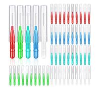 50 Pieces Interdental Brushes, Dental Brushes Dental Floss Brush Teeth Flossing Brushes Tooth Flossing Head Toothpick Cleaners Tooth Cleaning Tool for Cleaning Gaps Between Teeth (5 Colors)