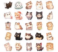 50 Pieces Kitten Animal Stickers Water Resistant Scrapbook Diary Phone Guitar Laptop Kids Reward Kids Cats