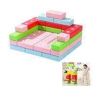 50 Pieces Large Plastic Building Blocks Educational Toy for Kids Ages 4+, Multicolor Stacking Blocks with Smooth Surfaces, Enhances Creativity, Fine Motor Skills & Hand-Eye Coordination