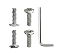 50 Pieces M6 X 20 Mm Hexagon Socket Countersunk Screws, 304 Stainless Steel Screws, With Stainless Steel Hexagonal Wrench, Suitable For Industry, Furniture Decoration And Other Fields (M6 X 20)