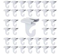 50 Pieces Metal Drop Ceiling Hooks, Right and Left White Ceiling Hooks T-Bar Track Clip for Hanging Plants & Decorations, 20lbs Capacity Suspended Ceiling Hanger for Classrooms Offices