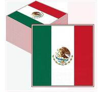 50 Pieces Mexico Flag Paper Napkins, Mexican Disposable Cocktail Napkins in Green White Red for Independence Day, Cinco de Mayo, Day of the Dead, Birthday Party Supplies, Dinner Table Decorations