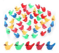 50 Pieces Mini Colorful Cardinal Bird Tiny Resin Animals for Dollhouse Micro Fairy Garden Landscape Aquarium Christmas Decorations