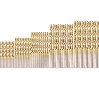50 Pieces Mini Twist Drill Bit Set 1mm/ 1.5mm/ 2mm/ 2.5mm/ 3mm Titanium Coated HSS Drill Bits Round Shank Micro Twist Bits for Drilling Wood Plastic Copper Aluminum Alloy