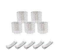 50 Pieces Napkin Ring,Sparkle Napkin Rings,Chairs Bows Shiny Buckles,Decoration for Party,Wedding,Event,Ball Party,Gifts (Sliver)