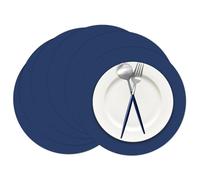 50 Pieces Navy Blue Paper Place Mats Blue Round Disposable Table Mats Decorative Placemats for Wedding Bridal Shower Navy Blue Birthday Party Dining Decor
