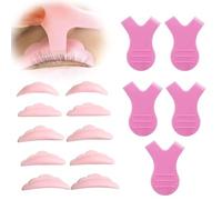 50 Pieces Of Eyelash Curling Assistants And 5 Pieces Of Y-Shaped Eyelash Brushes, Eyelash Curling Silicone Pads, Eyelash Lifting Pads, Eyelash Makeup Beauty Tools