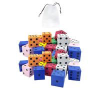 50 Pieces Of Foam Dice And 1 Piece Storage Bag, Children'S Throwing Toys, Game Accessories, Teaching Demonstration Tools.